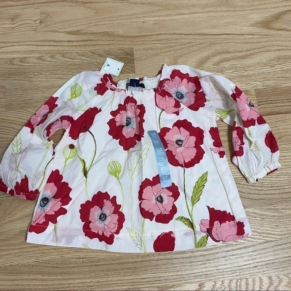 Gap Blossom Peony Tunic NWT 12-18 Pink White